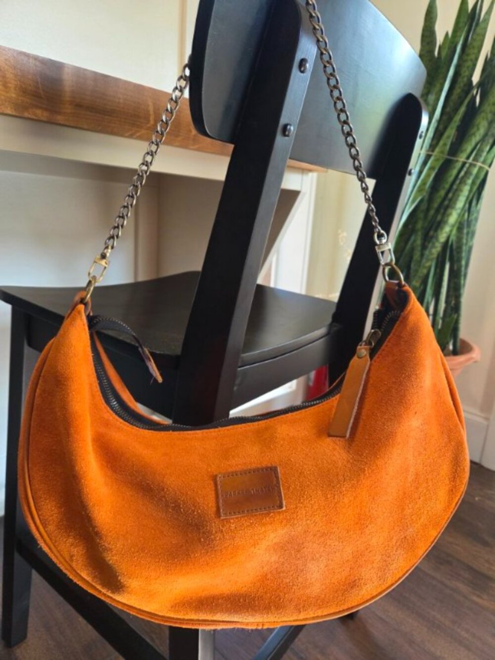 PARKER THATCH Luna bag in Orange Suede